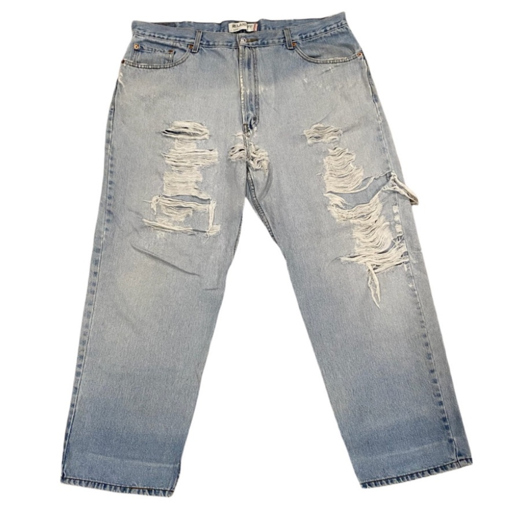 Levi's 550 Relaxed Fit Destroyed Denim Jeans Men's Size W42 L30 Straight Leg